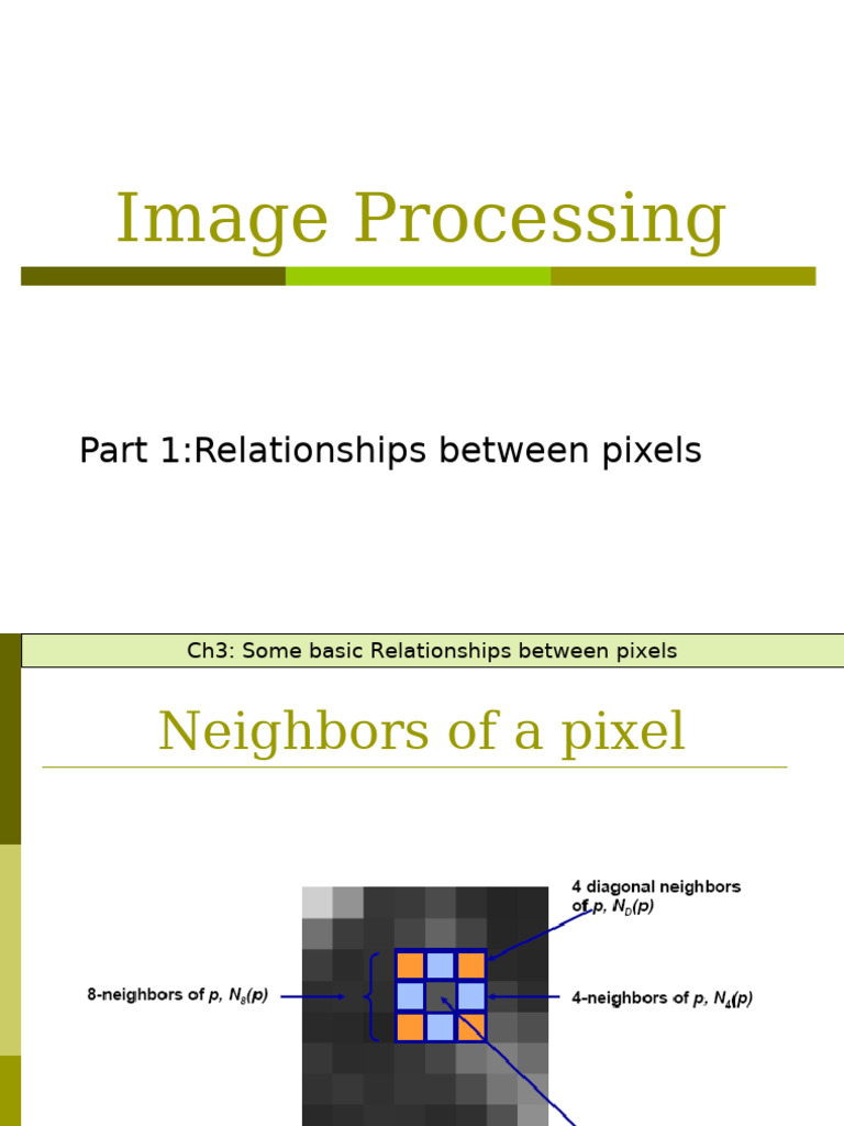 Pixel Relationships in Image Processing | PDF | Geometry | Mathematical ...