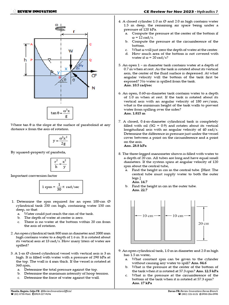Minimum Tank Height for Water Spill Prevention | PDF | Pressure ...