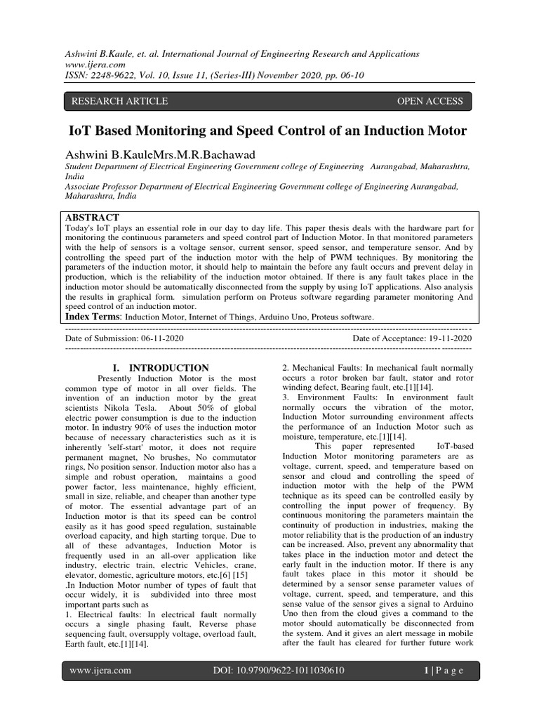 IoT Induction Motor Monitoring System | PDF | Electric Motor | Field ...