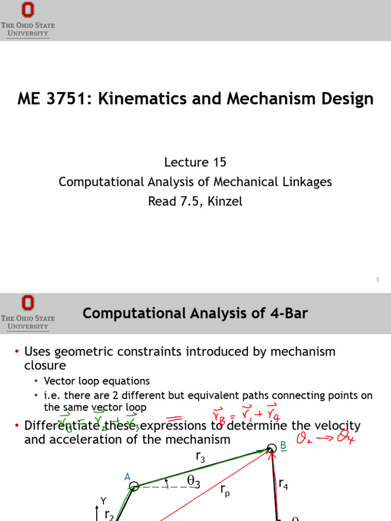 Lecture+15 Kinematic Analysis - ink | PDF | Kinematics | Mechanical ...