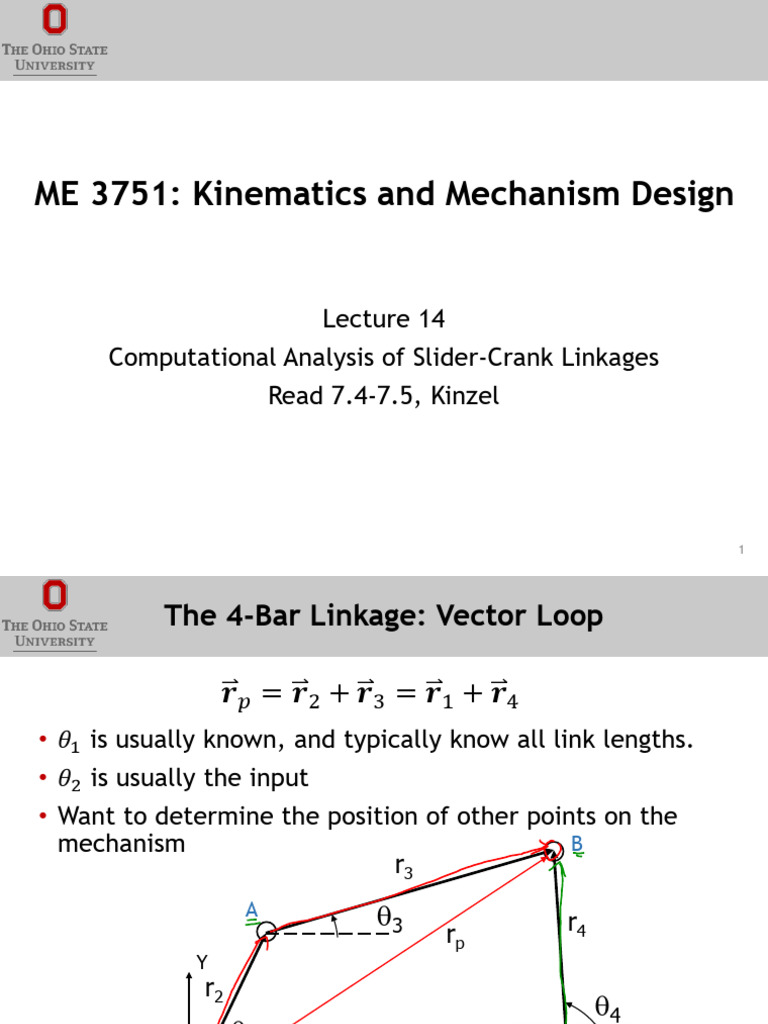 Lecture+14 Kinematic Analysis - Ink | PDF | Kinematics | Applied And ...