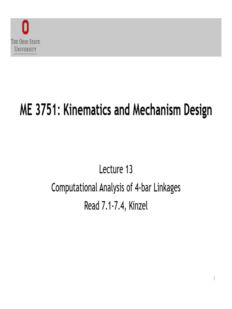 Lecture+13 Kinematic Analysis | PDF | Kinematics | Euclidean Vector