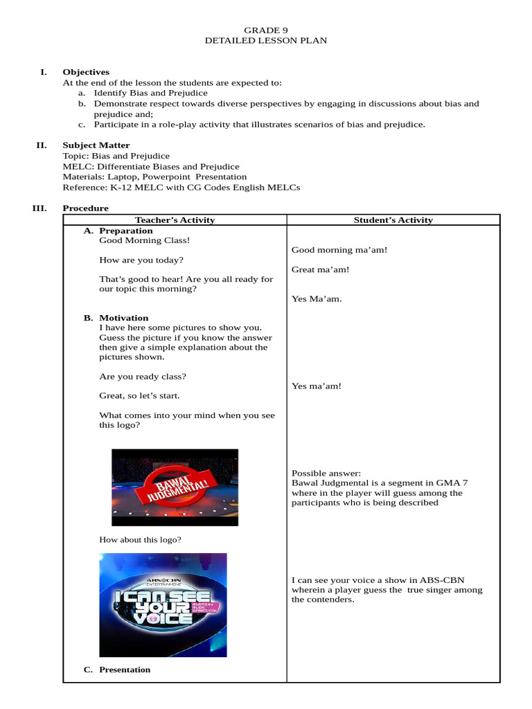 Understanding Bias and Prejudice in Class | PDF | Prejudices | Bias
