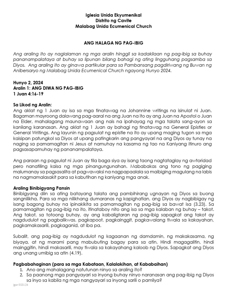 June 2024 Lessons | PDF