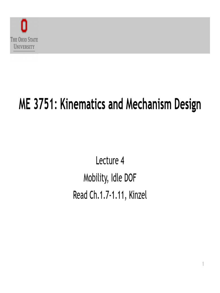 Lecture+4+Mobility+and+Idle+DOF+-+ink | PDF | Mechanics | Mechanical ...