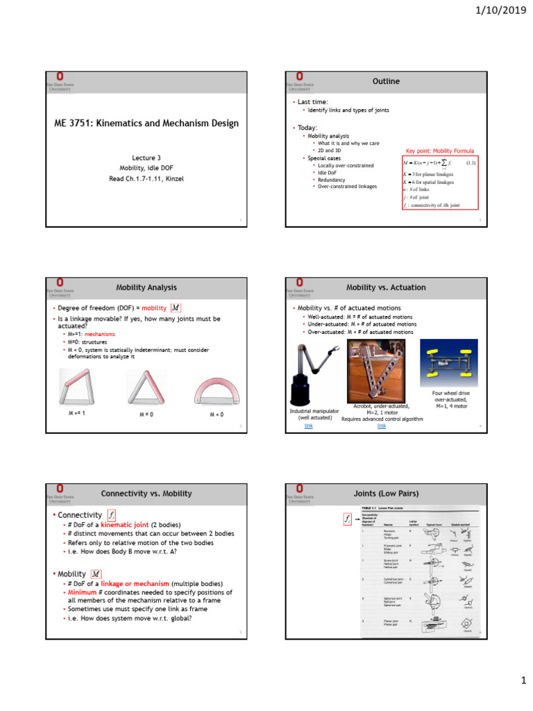 Idle Degree of Freedom in Mechanisms | PDF | Mechanics | Kinematics