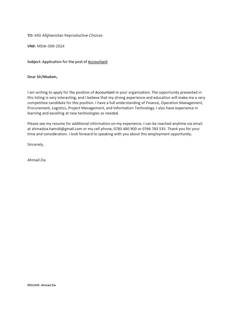 Accountant Role Application | PDF | Accounts Payable | Bookkeeping