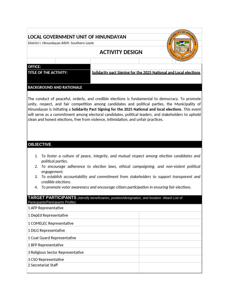 Solidarity Pact for 2025 Elections | PDF | Group Decision Making ...