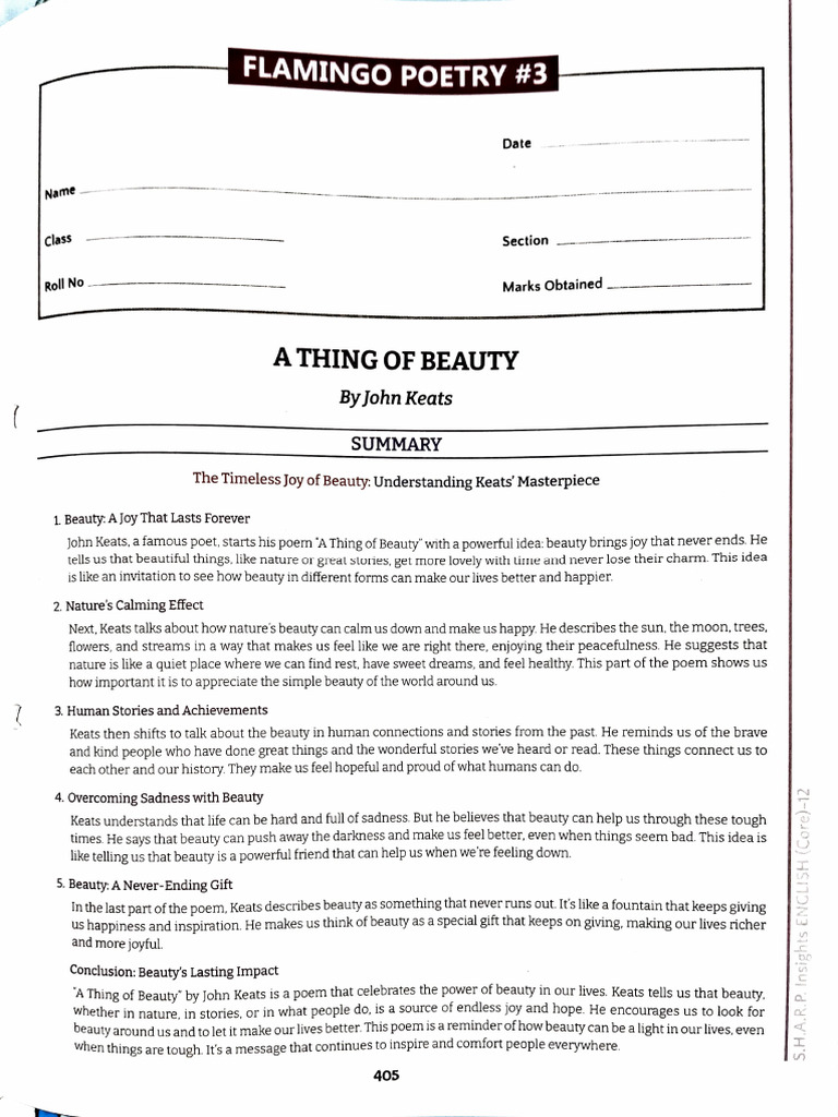 Beauty's Enduring Comfort in Life | PDF | Beauty | John Keats