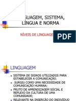 Linguagem, Sistema, Língua e Norma