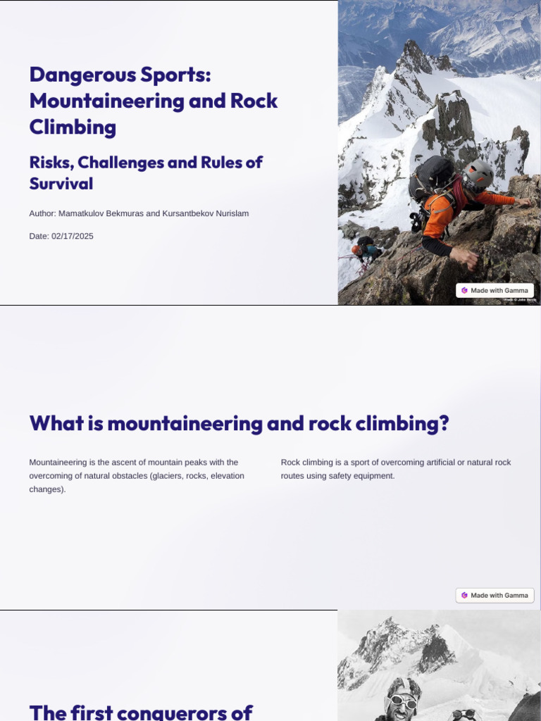 Extreme Climbing: Risks & Survival | PDF