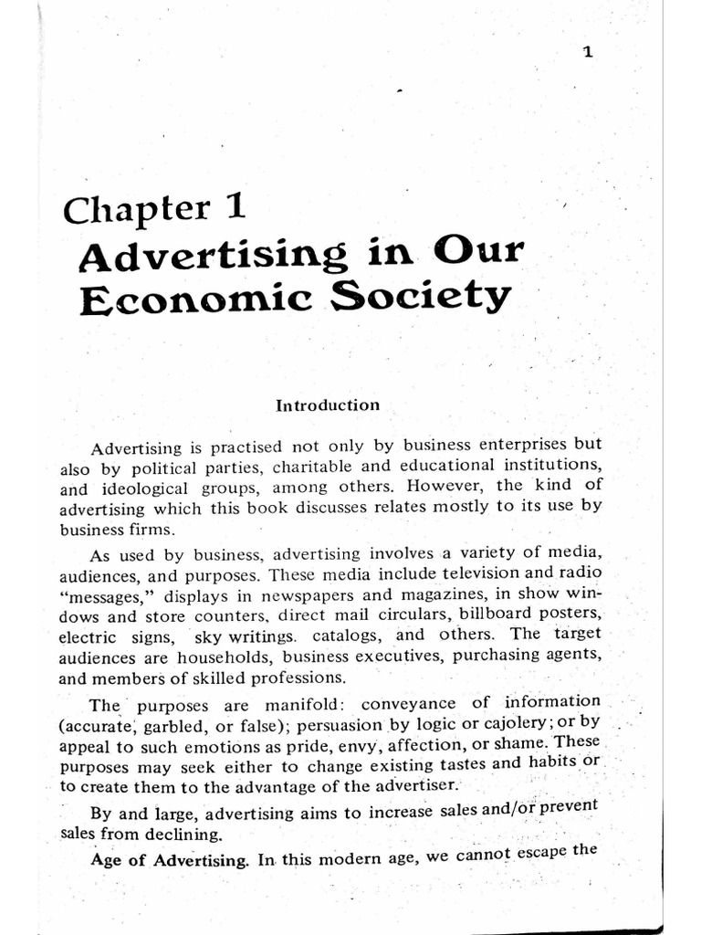 Chapter 1 Advertising | PDF