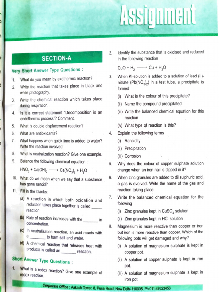 Chemical Reactions and Equations Guide | PDF | Redox | Chemical Reactions