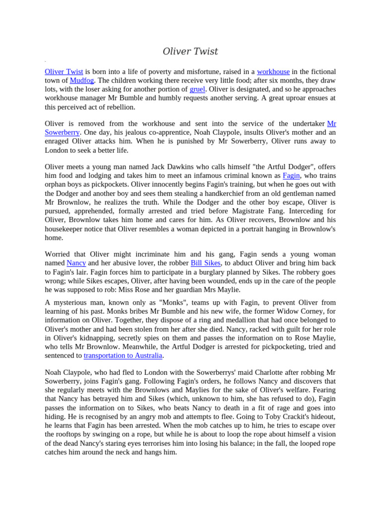 Oliver Twist | PDF | Bleak House | Oliver Twist