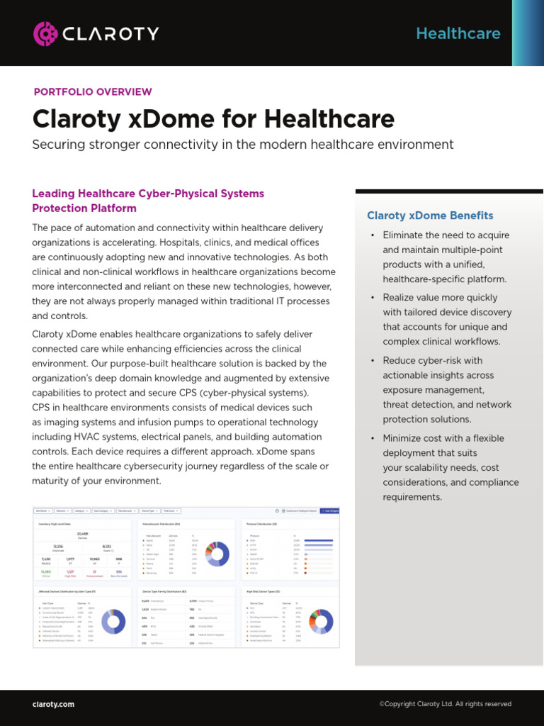 Claroty xDome: Securing Healthcare Devices | PDF | Health Care ...