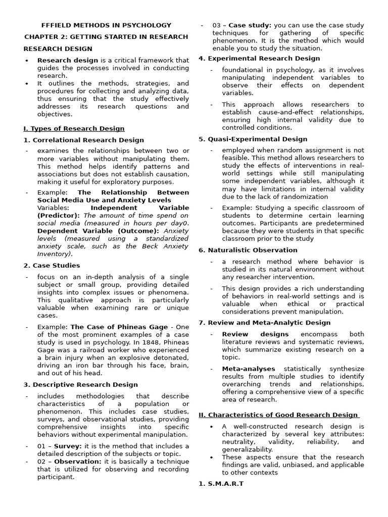 Research Design in Psychology Methods | PDF | Quantitative Research ...