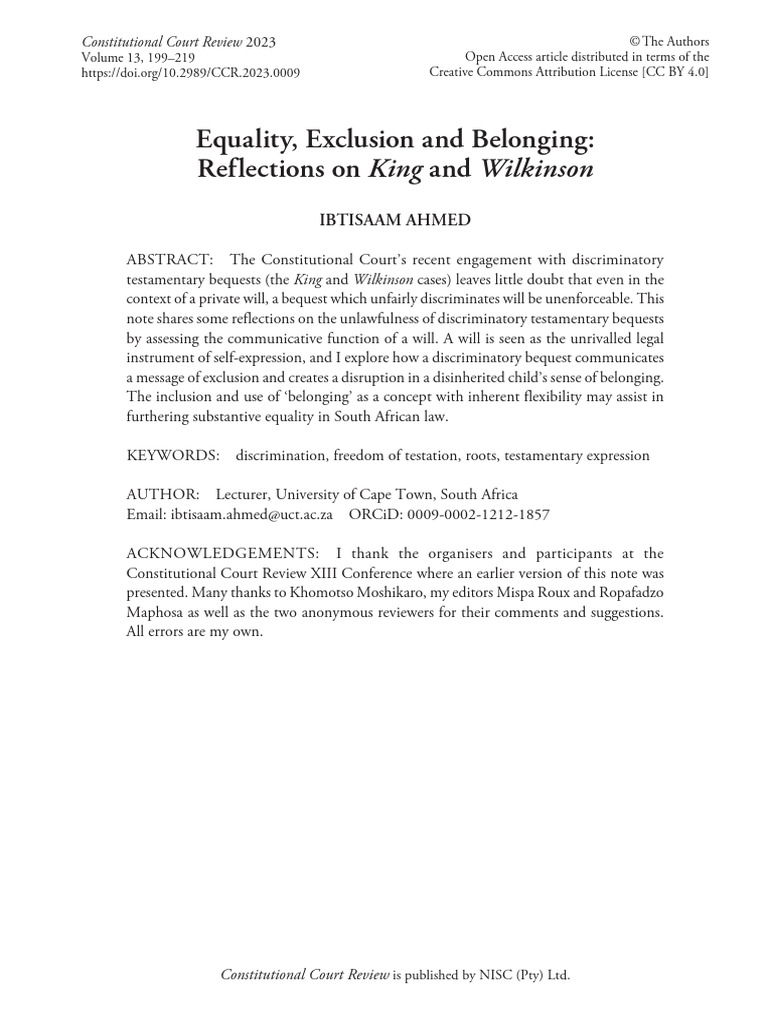 Discrimination in Testamentary Bequests | PDF | Will And Testament ...