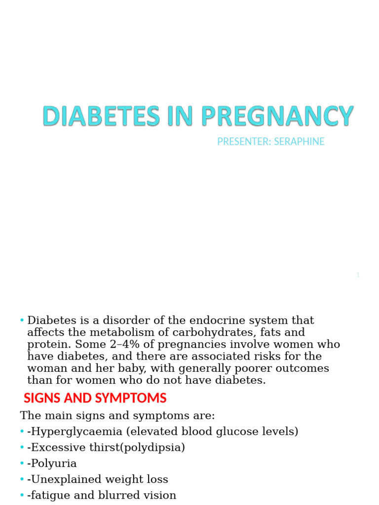 Managing Diabetes in Pregnancy: Risks & Care | PDF | Diabetes ...