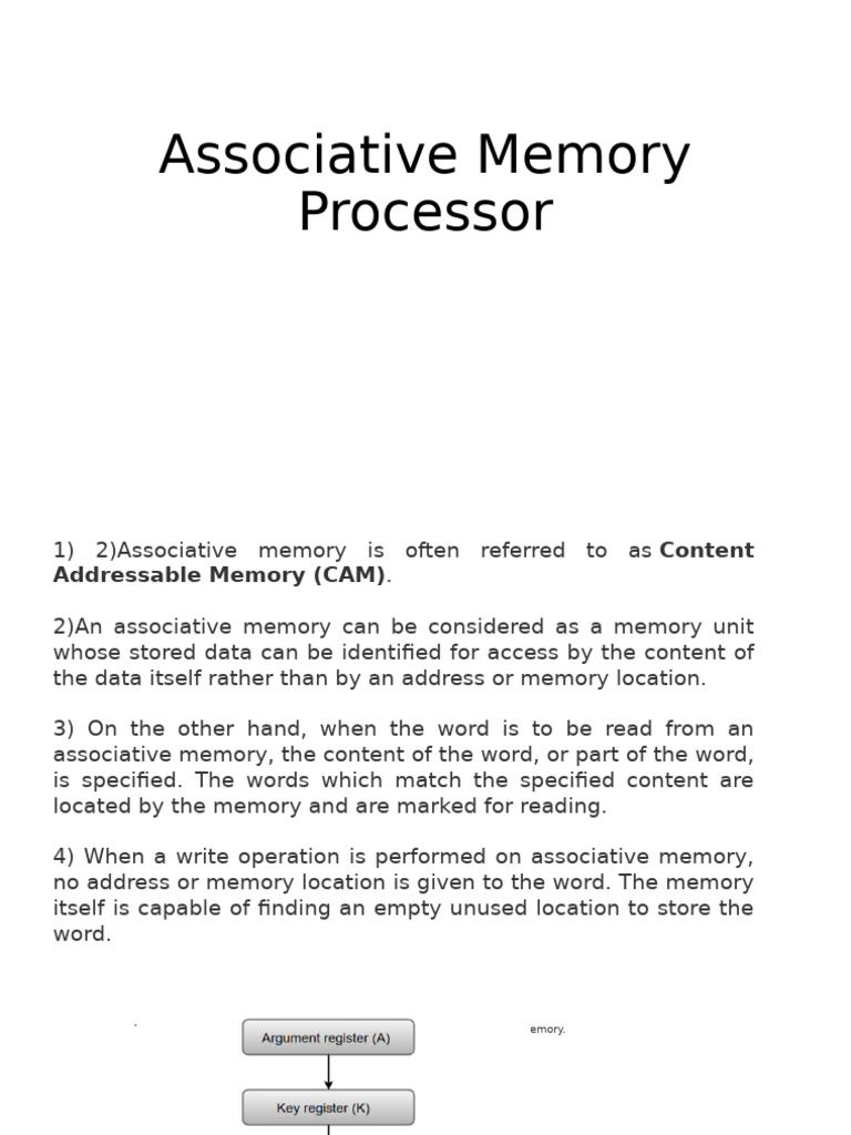 Associative Memory in Computer Architecture | PDF