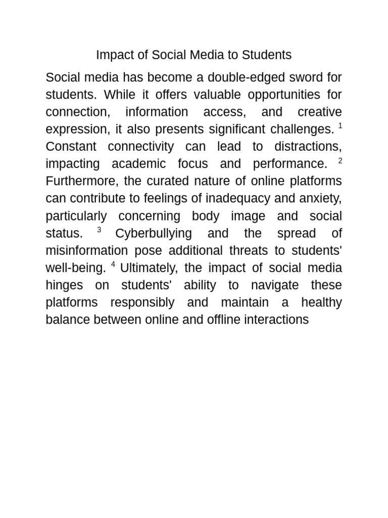 Impact of Social Media To Students | PDF