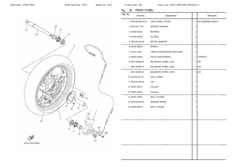 XP500 Tmax Front Wheel | PDF | Wheel | Automotive Technologies