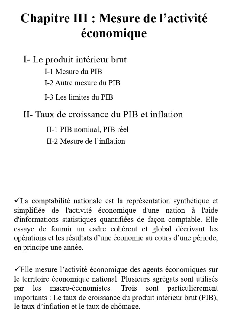 Mesure et limites du PIB en économie | PDF | Produit intérieur brut ...