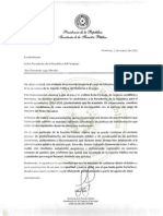 Carta de Renuncia de Lilian Soto Como Ministra de La Función Pública