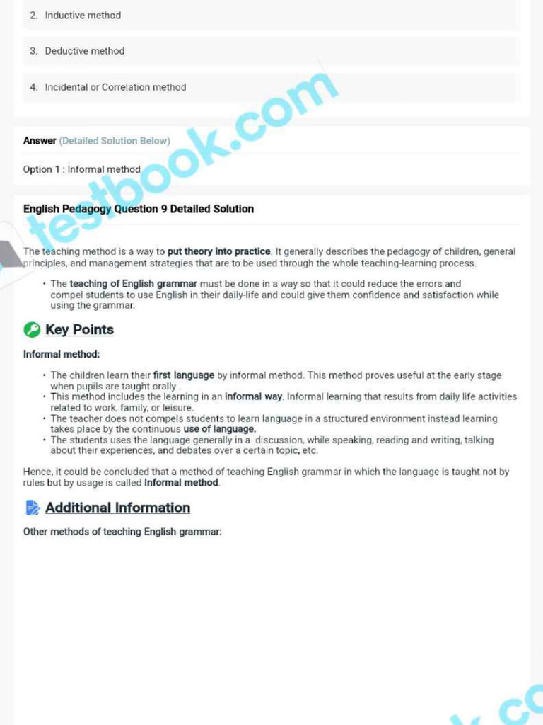 MCQ On English Pedagogy 5eea6a0839140f30f369d8a5 - Page 0011 | PDF