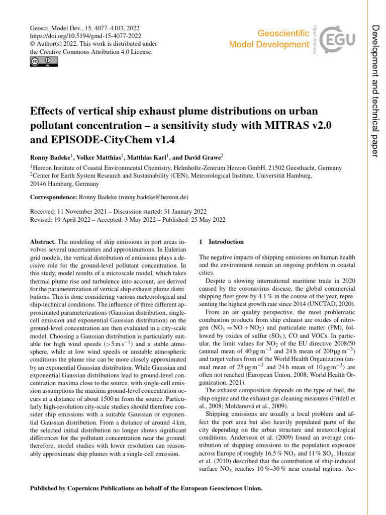 Effects of Vertical Ship Exhaust Plume Distributio | PDF | Air ...