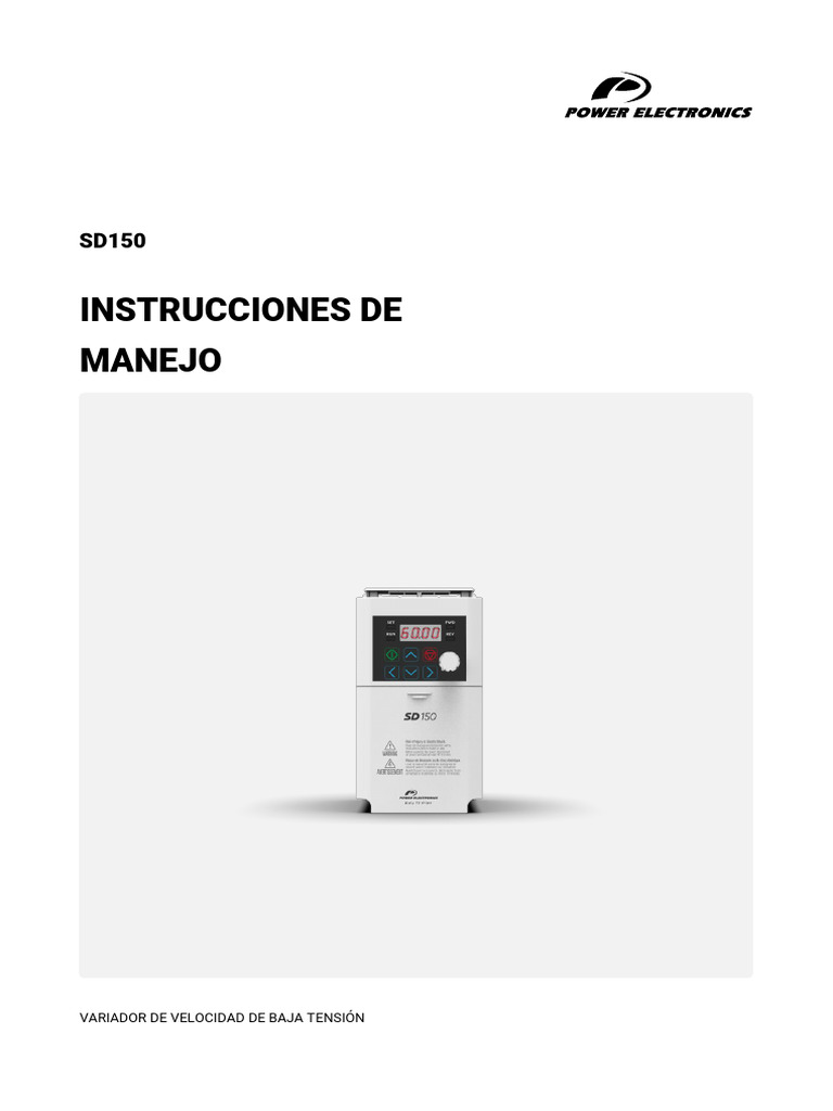 Manual SD150 Variador de Velocidad PDF | PDF | Tornillo | Residuos