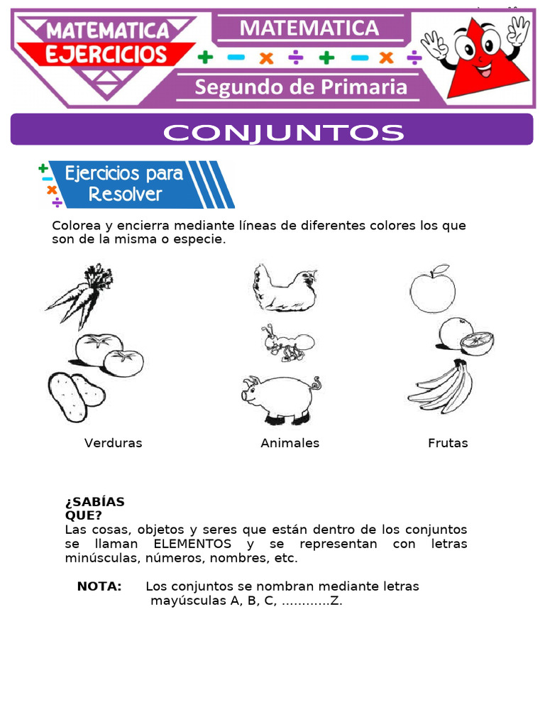 Ejercicios de Conjuntos para Segundo Grado | PDF
