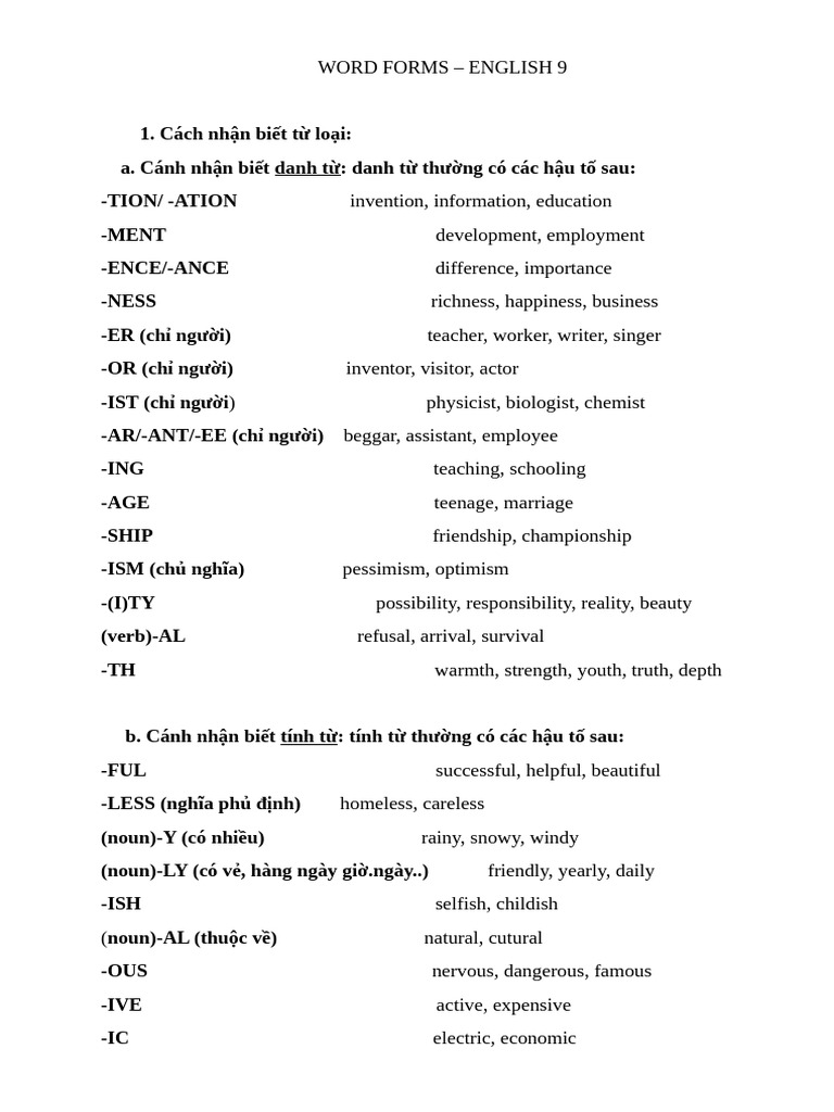 Word Forms | PDF