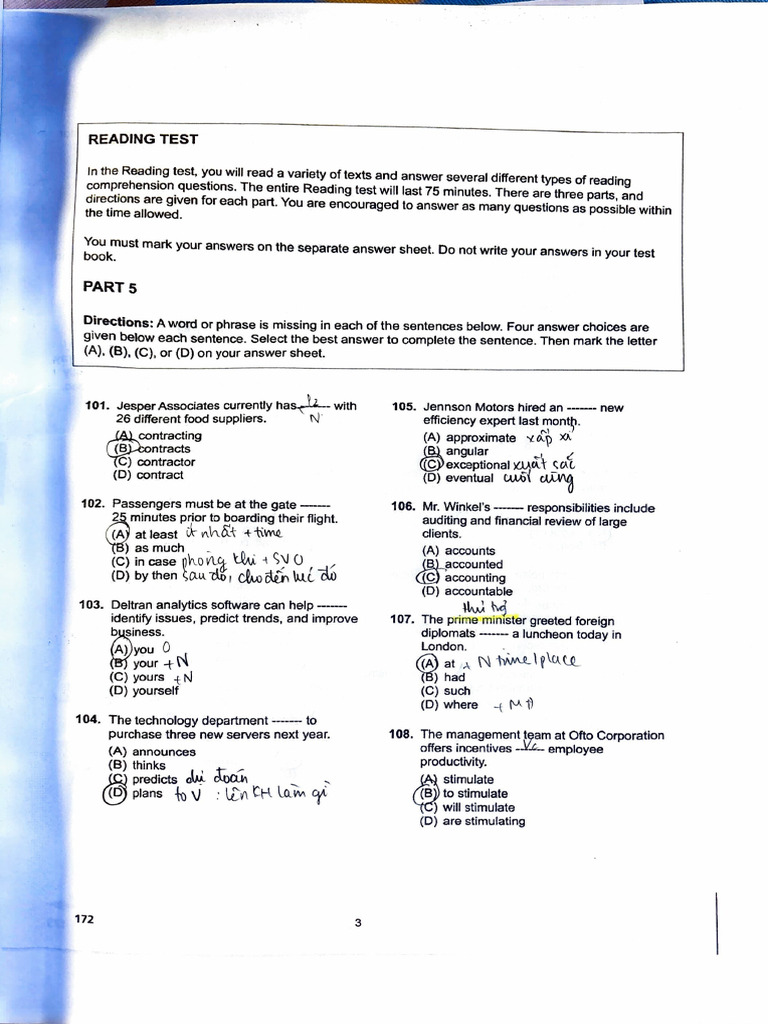 Reading Comprehension Test Guide | PDF