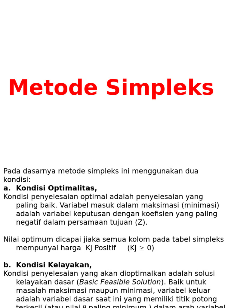 Metode Simpleks | PDF