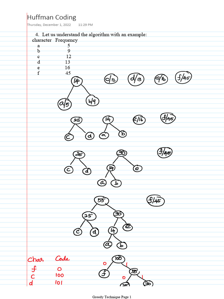 Huffman Coding Example and Decoding | PDF