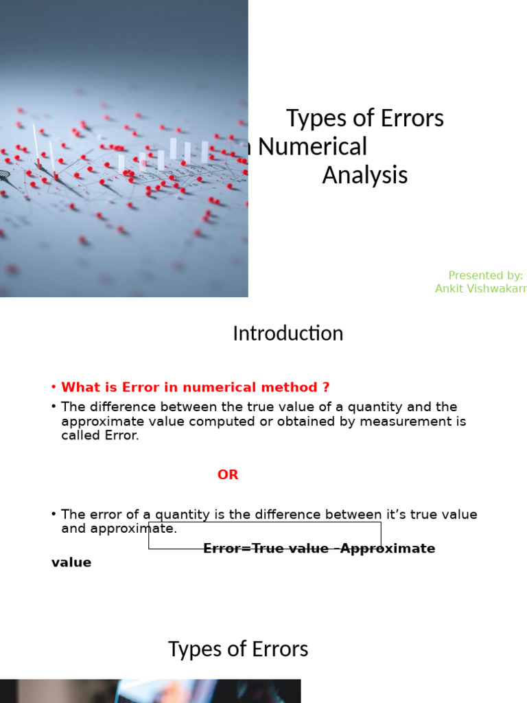 Types of Errors in Numerical Analysis | PDF | Error | Approximation