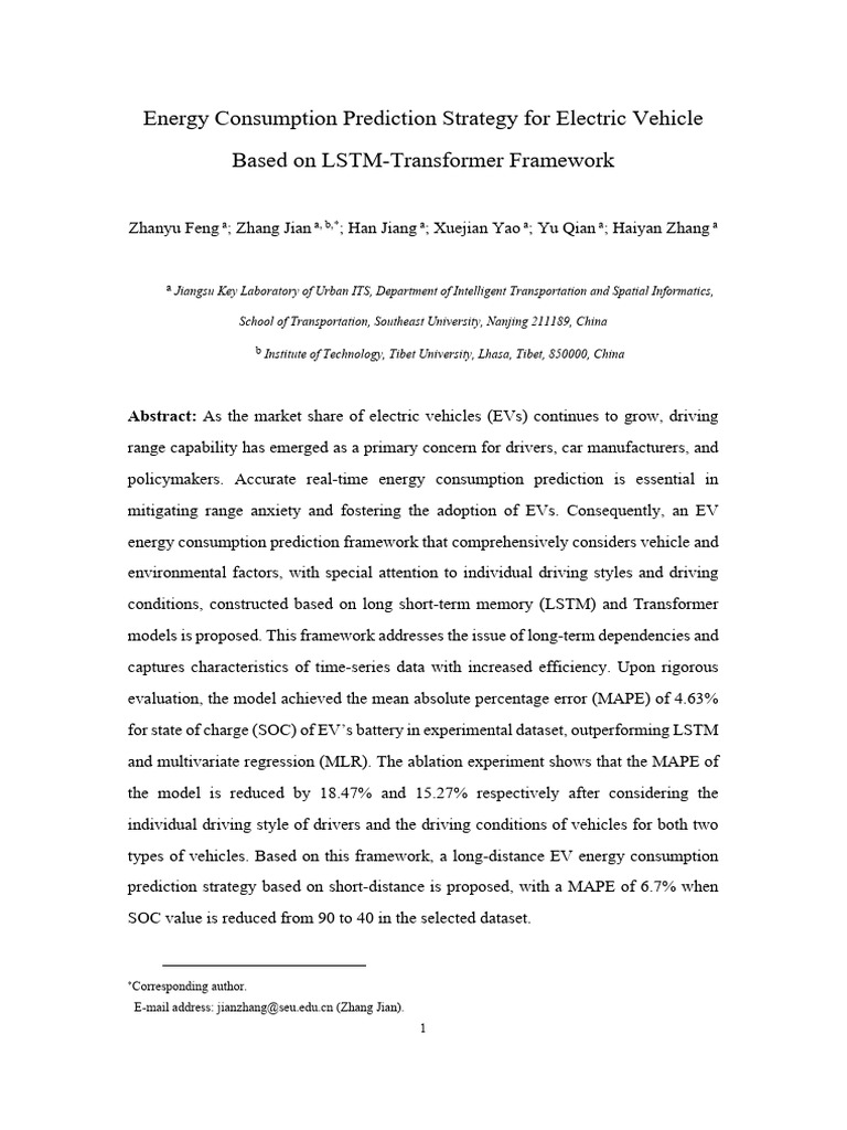 EV Energy Consumption Prediction Model | PDF | Electric Vehicle ...