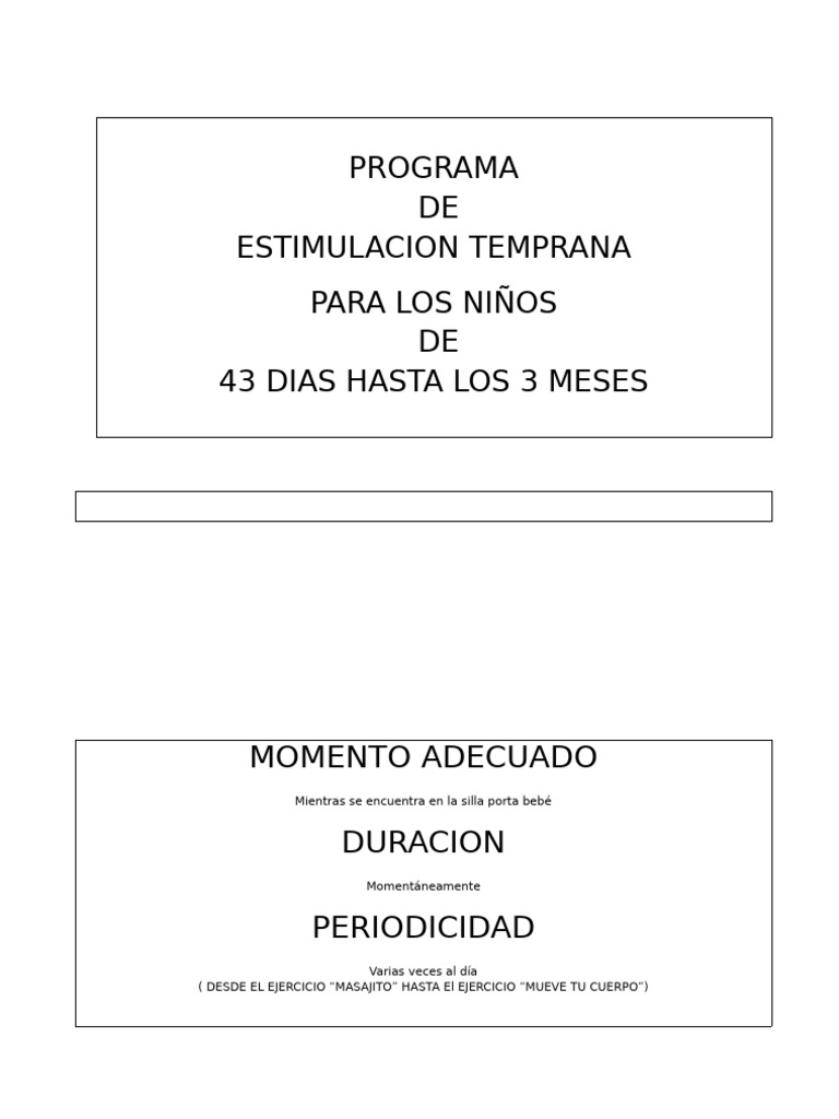 Estimulación Temprana para Bebés de 43 Días a 3 Meses | PDF | Abdomen