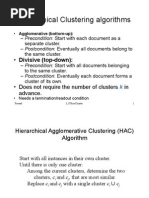 Hierarchical Clustering Algorithms: - Divisive (Top-Down)