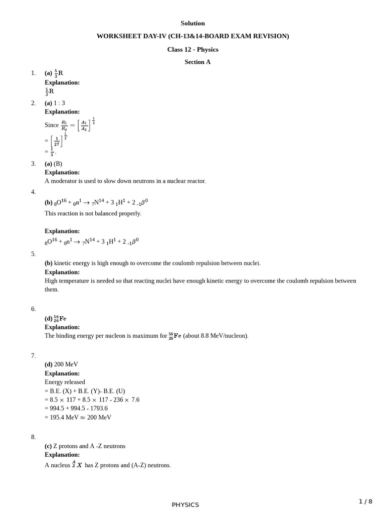 Class 12 Physics Board Exam Revision | PDF | P–N Junction | Doping ...