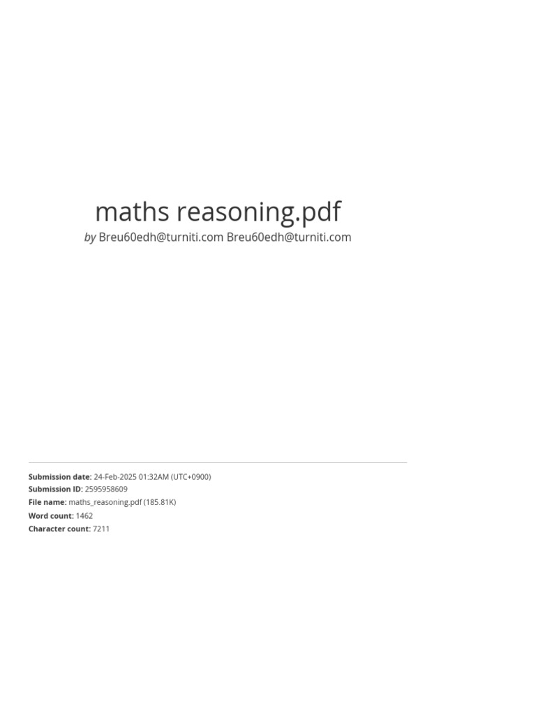 Maths Reasoning for Conservation Studies | PDF
