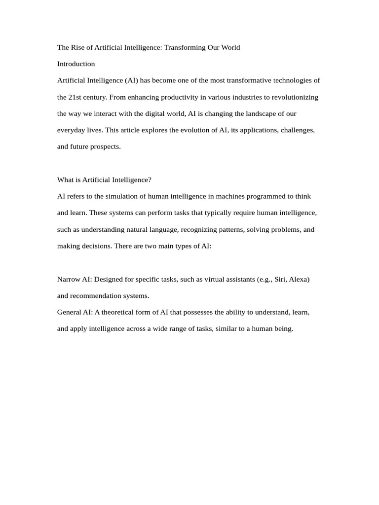 The Rise of Artificial Intelligence | PDF