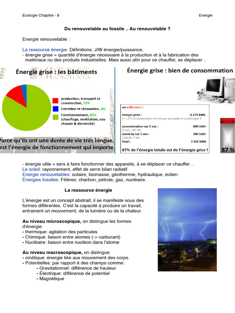 Énergies renouvelables et fossiles : enjeux clés | PDF | Économie ...