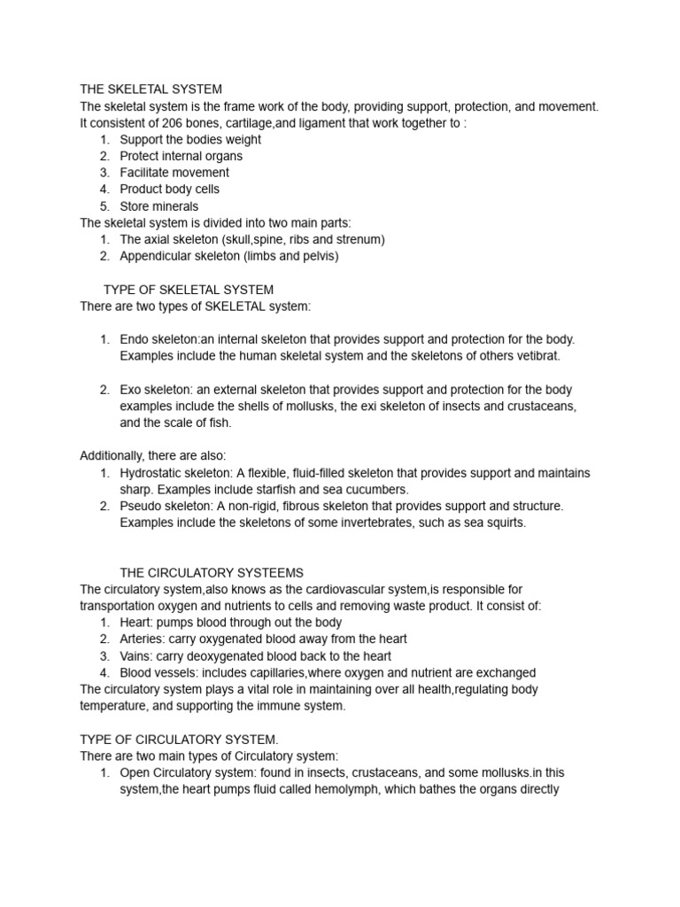 Biology Project | PDF | Skeleton | Nervous System