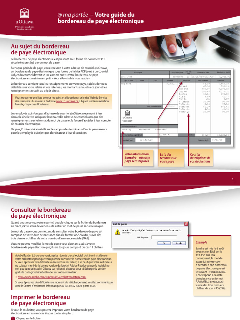 Guide du bordereau de paye électronique | PDF | Fichier informatique ...