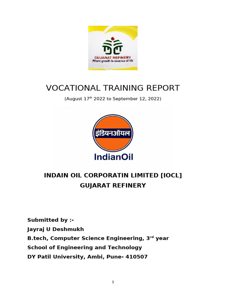 Vocational Training Report | PDF | Model–View–Controller | Oil Refinery