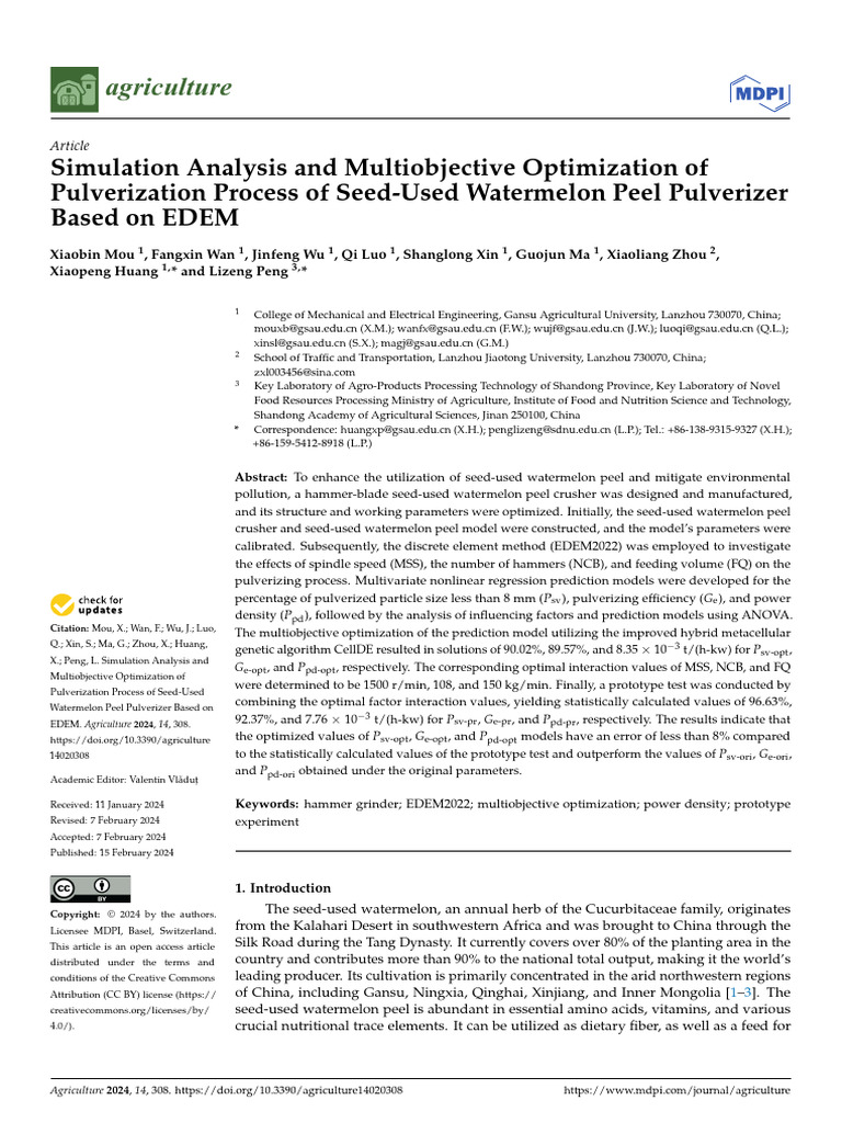Simulation Analysis and Multiobjective Optimization | PDF | Mill (Grinding)