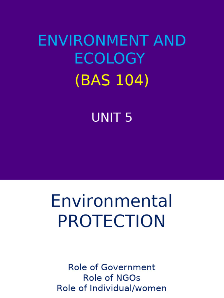 BTech 1 - Env N Eco - BAS 104 - Unit 5 | PDF | Non Governmental ...