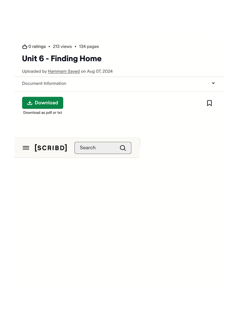 Unit 6 - Finding Home - PDF - Vocabulary - Word 2 | PDF | Scribd