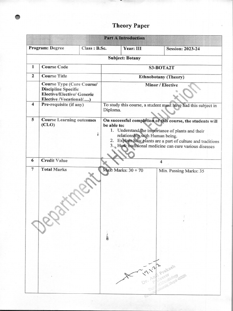 Botany Minor - Copy 1 | PDF